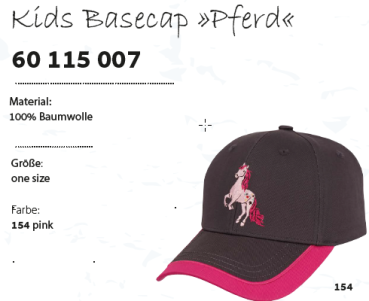 Basecap Kids Pferd
